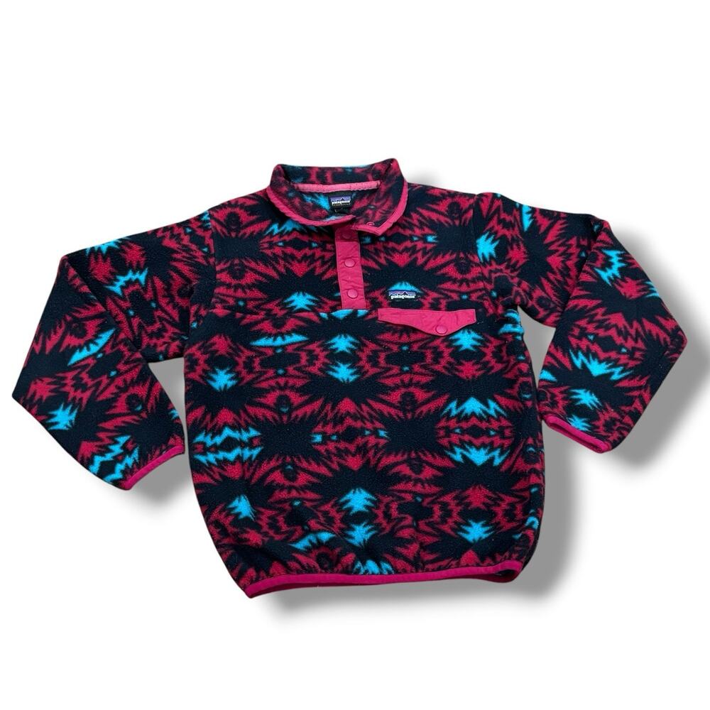 Patagonia Girl’s Synchilla Aztec Snap-T Pullover Size M (10) Sweater